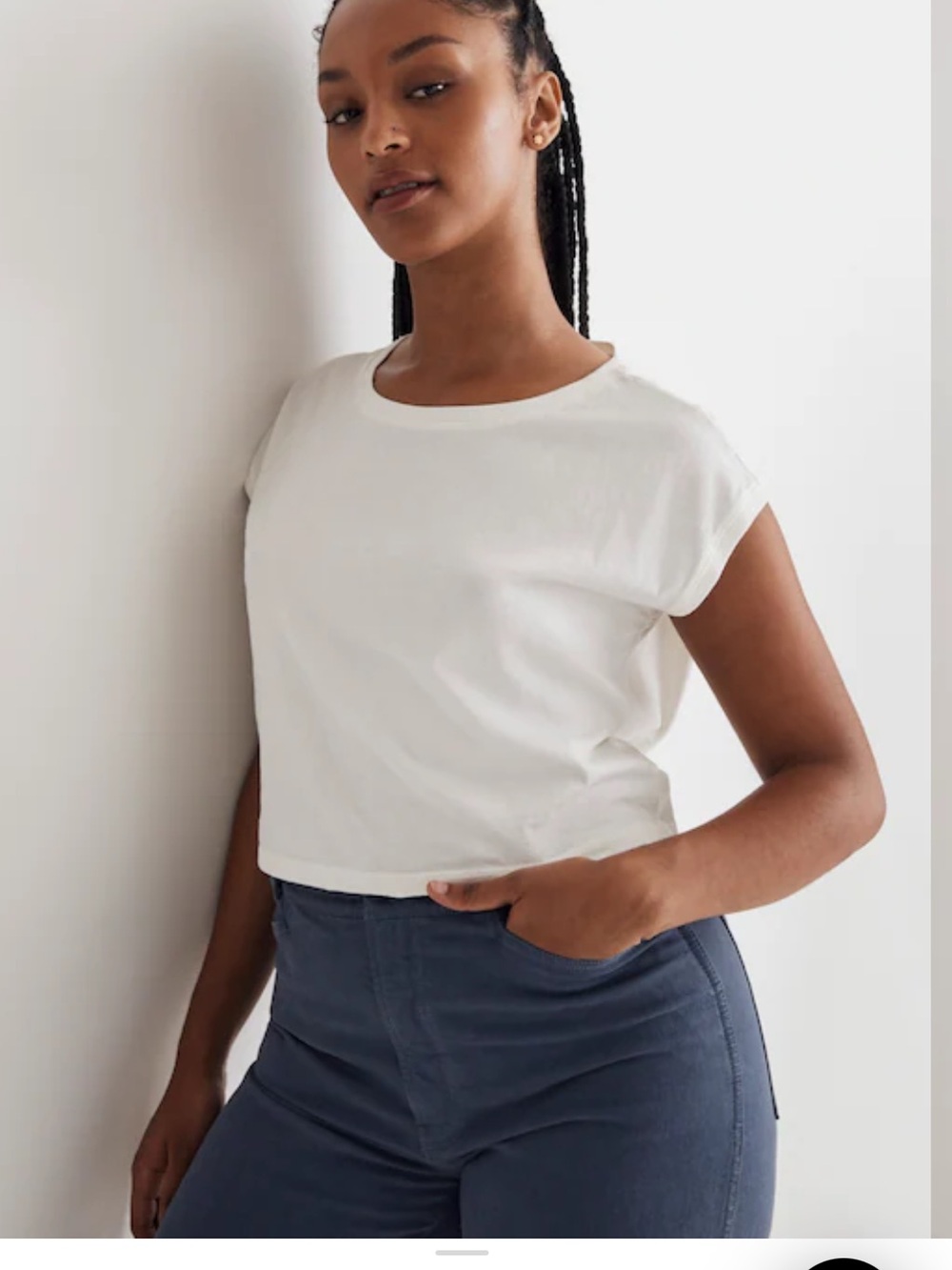 Madewell crew neck cropped muscle tank